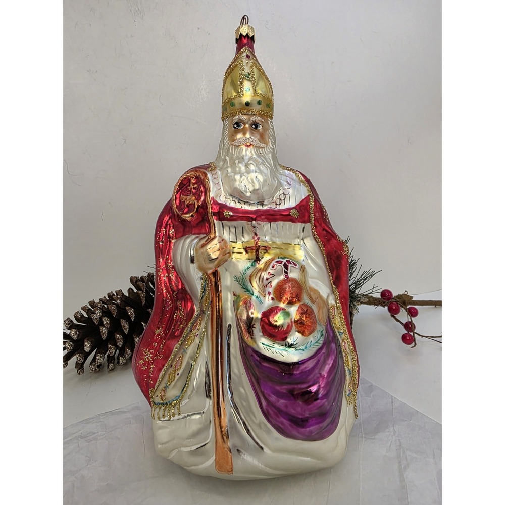 SIGNED Christopher Radko 1995 The Bishop Santa 95-127-0 10.5" St Nicholas Poland